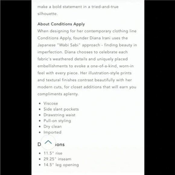 Anthropologie Conditions Apply Mallorca Dyed Tapered Trousers Medium JB - Picture 3 of 6